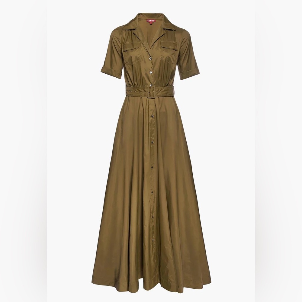 STAUD millie dress caper green